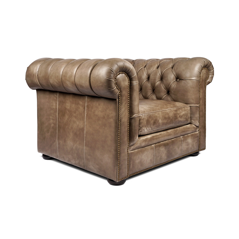 The Henry Lounge Chair Peter James Co. brown leaher chair