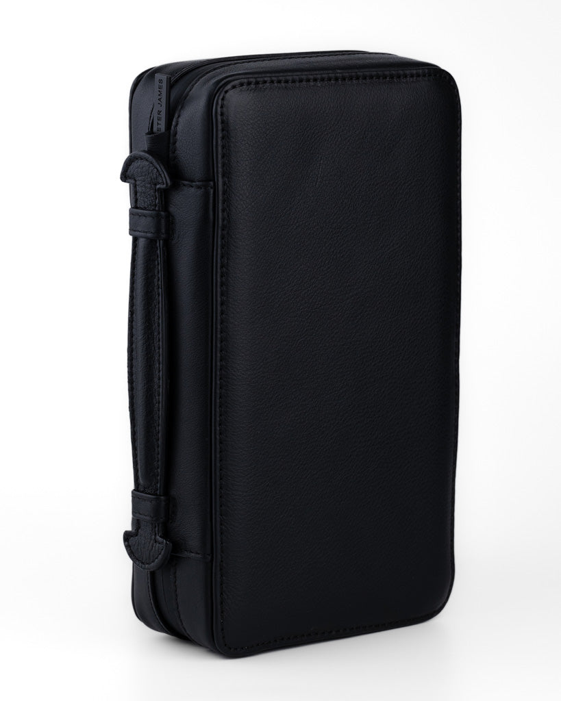 Alcantara Black Label Carry Humidor - Black & Red