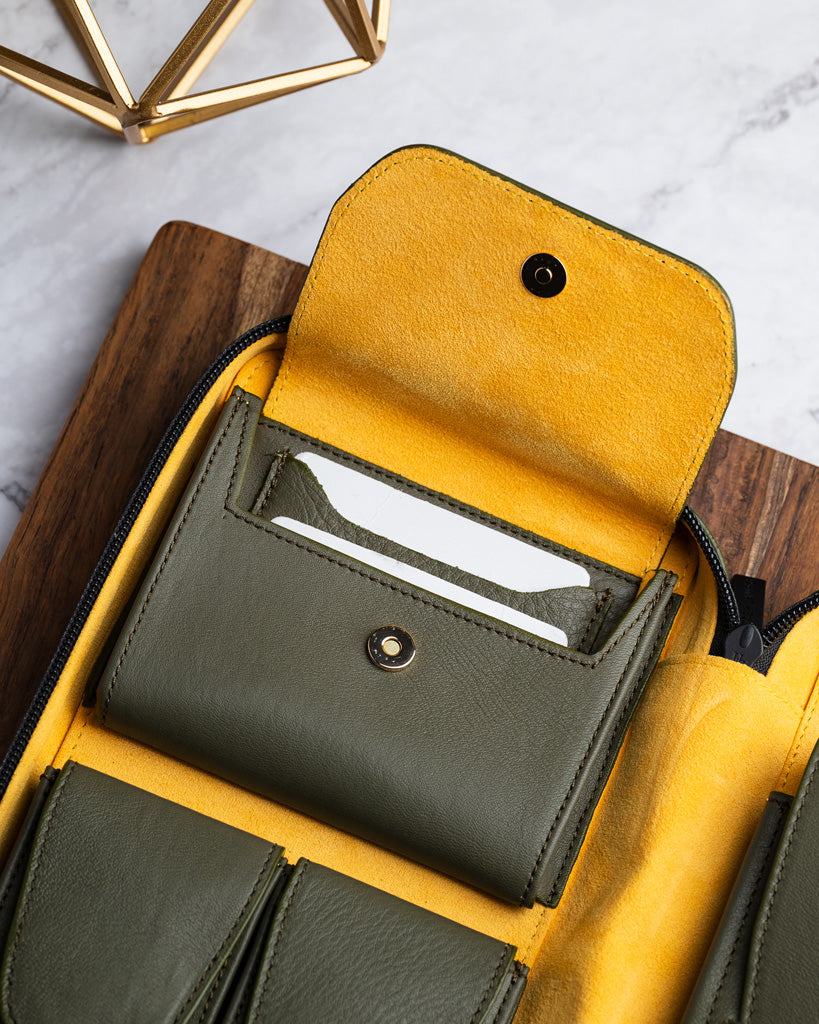 Alcantara Black Label Carry Humidor - Olive