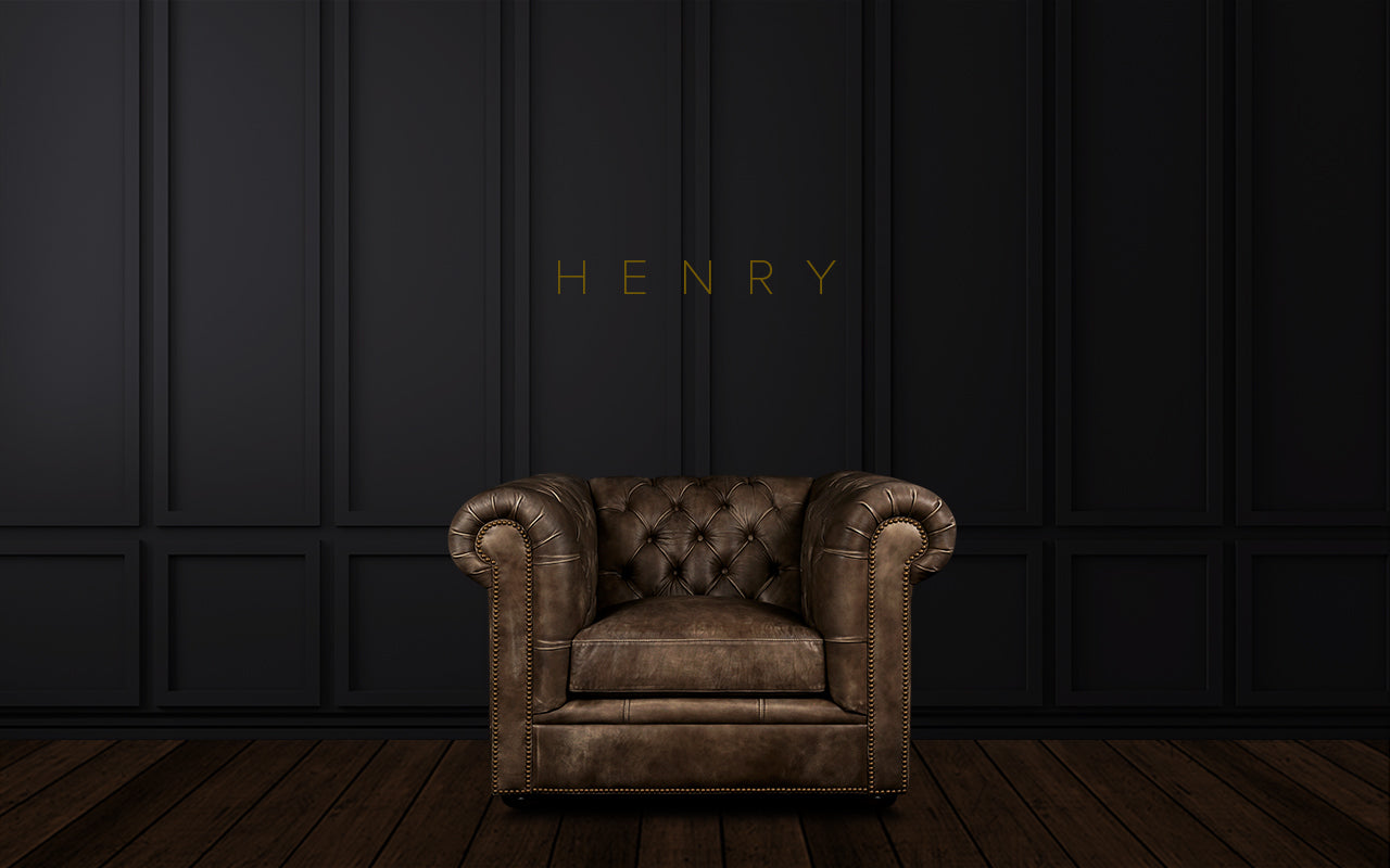 Luxury leather sofa Henry